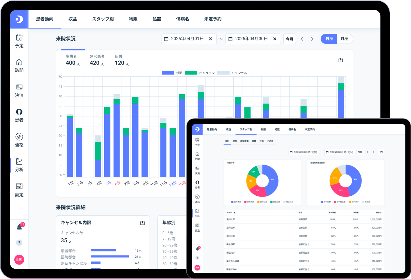 Dentis 分析機能画面